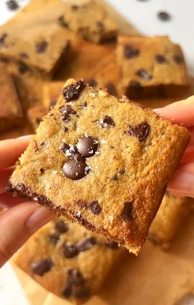 Chocolate Chip Banana Bread Bars (Refined Sugar Free)